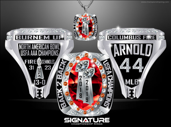 Columbus Fire 2019 Football Championship Ring