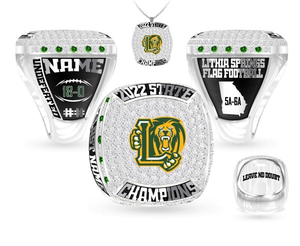 NO PLAMSIDE TEXT- Lithia Springs OSR  Football 2022 Championship Ring