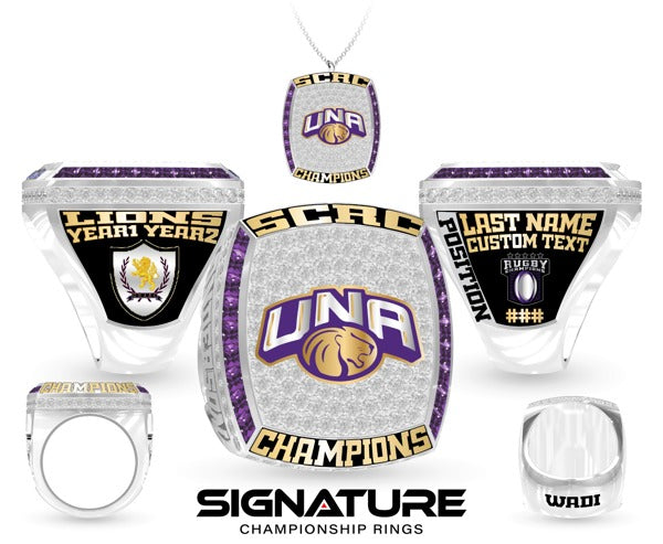 University of Northern Alabama Lions Rugby Championship Ring Version 1