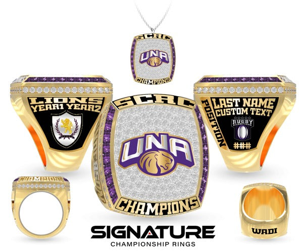 University of Northern Alabama Lions Rugby Championship Ring Version 1