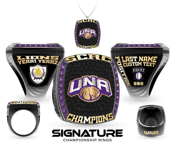 University of Northern Alabama Lions Rugby Championship Ring Version 1