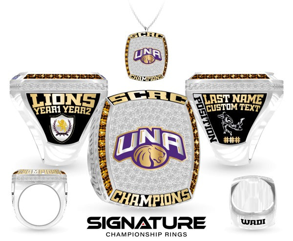 University of Northern Alabama Lions Rugby Championship Ring Version 2