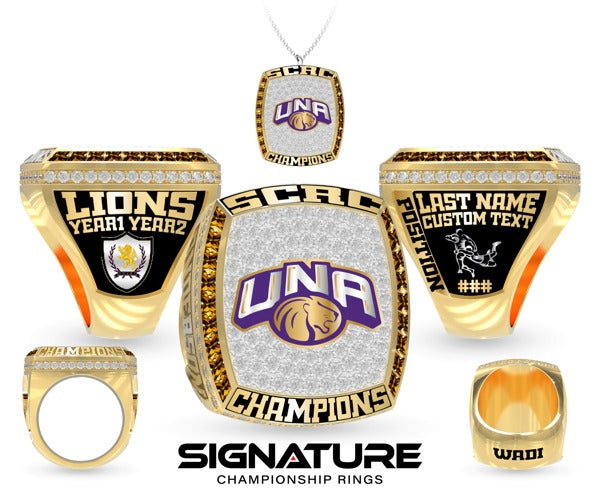 University of Northern Alabama Lions Rugby Championship Ring Version 2