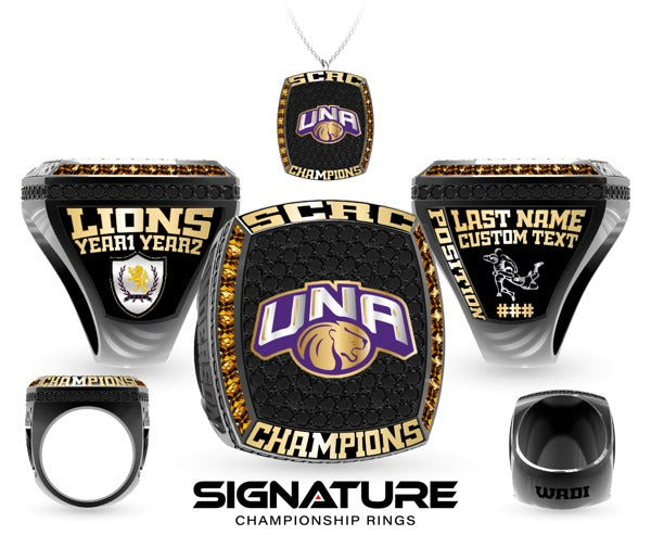 University of Northern Alabama Lions Rugby Championship Ring Version 2
