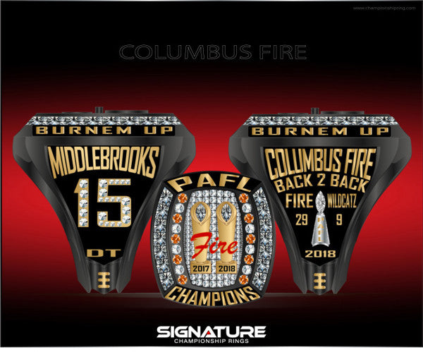 Columbus Fire Football Championship Ring