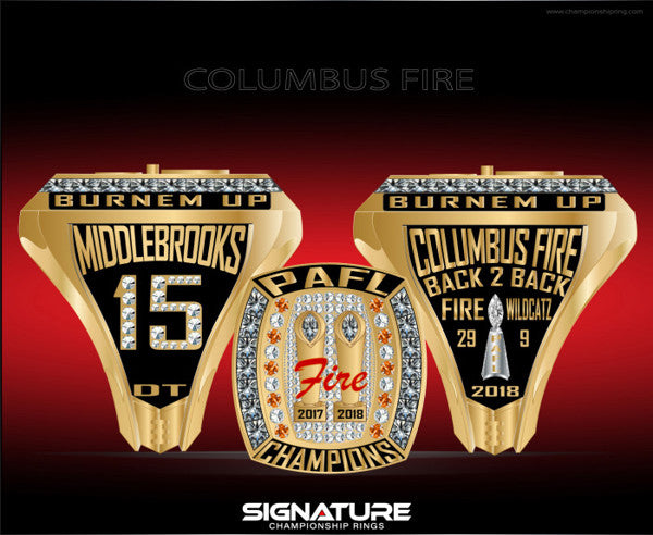 Columbus Fire Football Championship Ring