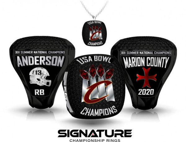 Marion County Football Championship Ring (With Silver Text)