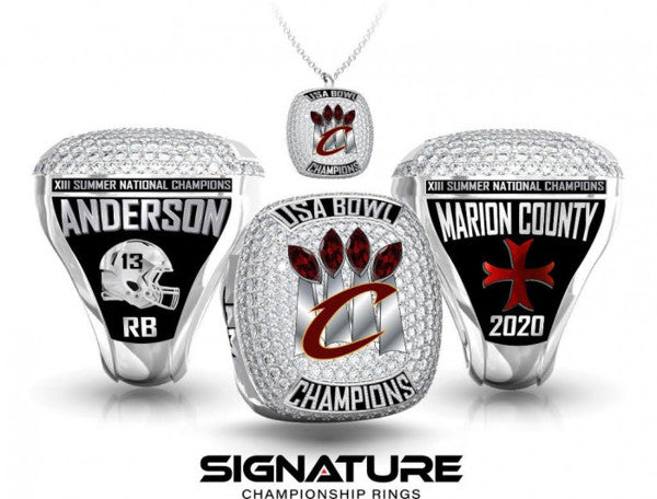 Marion County Football Championship Ring (With Silver Text)