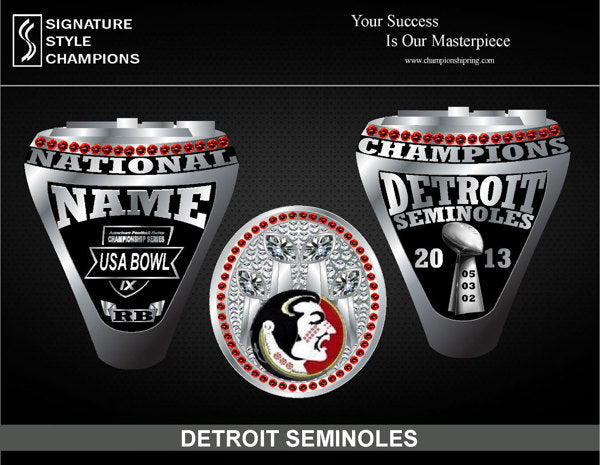 Detriot Seminoles USA Bowl Championship Ring