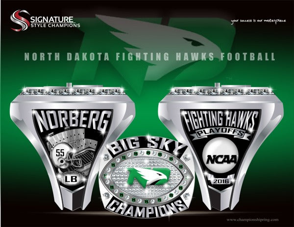 University of North Dakota Football 2016 Championship Ring