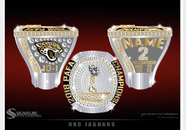 2018 OKC Jaguars Football KEVIN COX Championship Ring