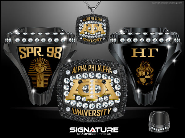 Alpha Phi Alpha 1906 Ring with antiquing