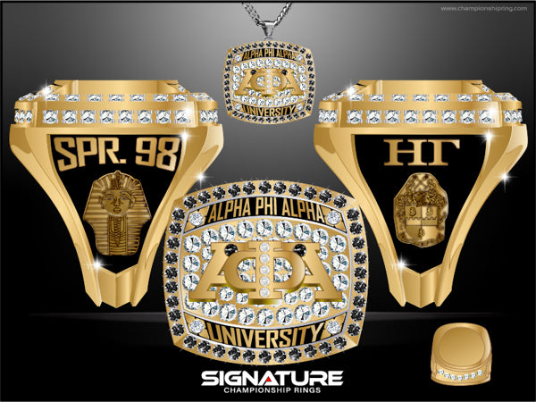 Alpha Phi Alpha 1906 Ring with antiquing