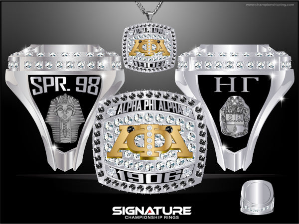 Alpha Phi Alpha 1906 Ring with antiquing