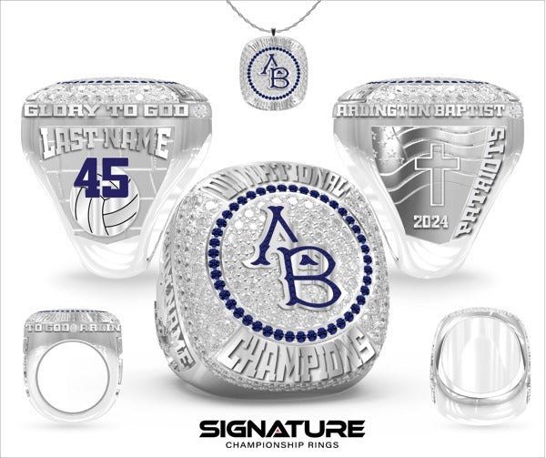 Arlington Baptist University Volleyball -Women's 2024 Championship Ring