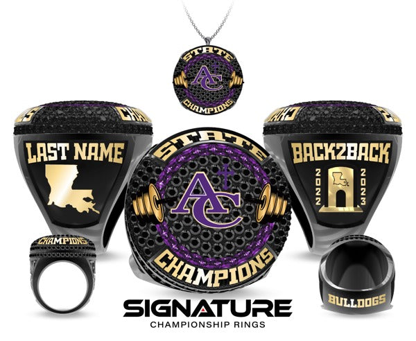 Ascension Catholic High School Powerlifting 2023 Championship Ring