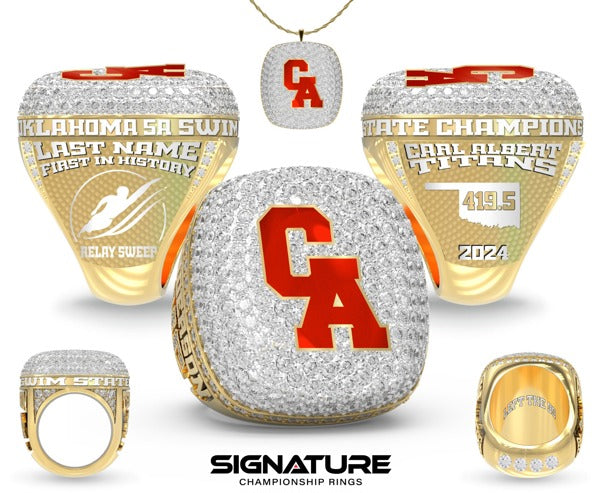 Carl Albert High School Swimming & Diving 2024 Championship Ring