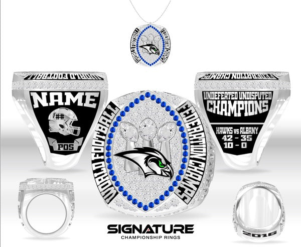 Aaron Gaskin - Capital City Seahawks 2016 Football Federation Championship Ring