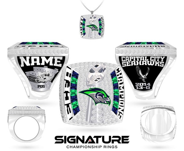 Capital City Seahawks Football 2014 ECFA Championship Ring