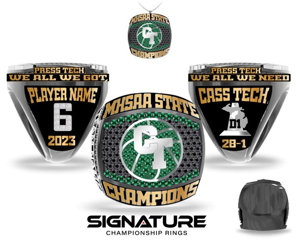 Cass Technical High School Basketball -Men's 2023 Championship Ring