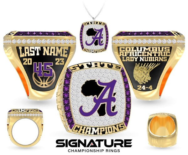 Columbus Africentric Early College High School Basketball -Women's 2023 Championship Ring