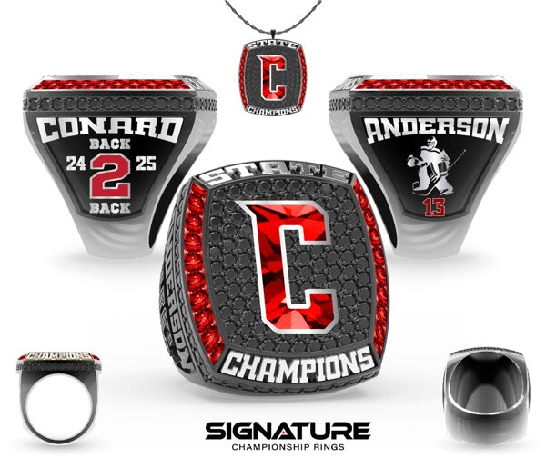 Conard High School Hockey -Men's 2025 Championship Ring Goalie