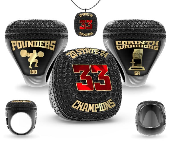 Corinth High School OSR Powerlifting 2024 Championship Ring