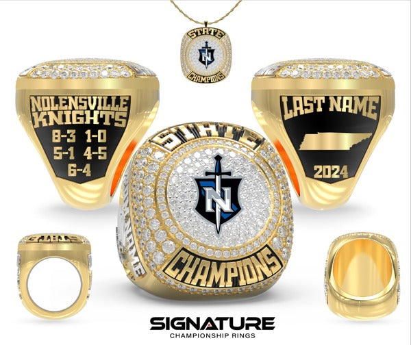 Ensworth High School Hockey -Men's 2024 Championship Ring Nolensville High Coaches