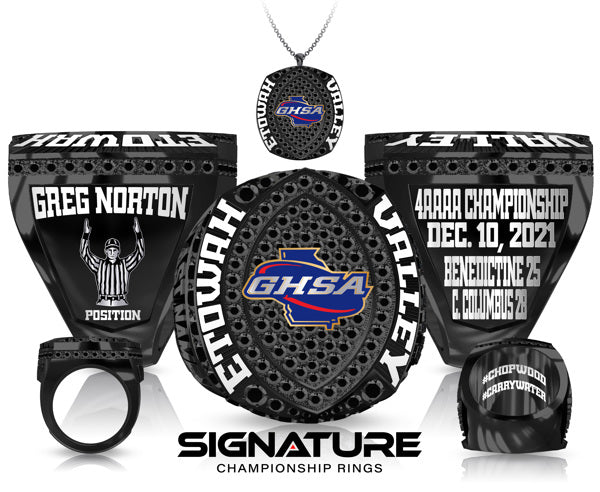 Etowah Valley Football Association Black Cast Ring
