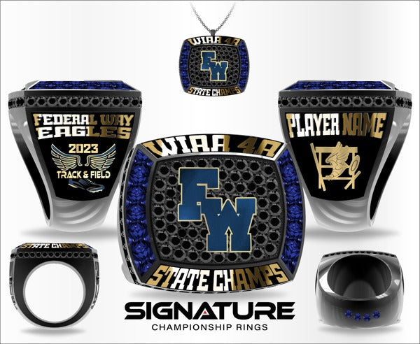 Federal Way High School Track &amp; Field -Men's 2023 Championship Ring