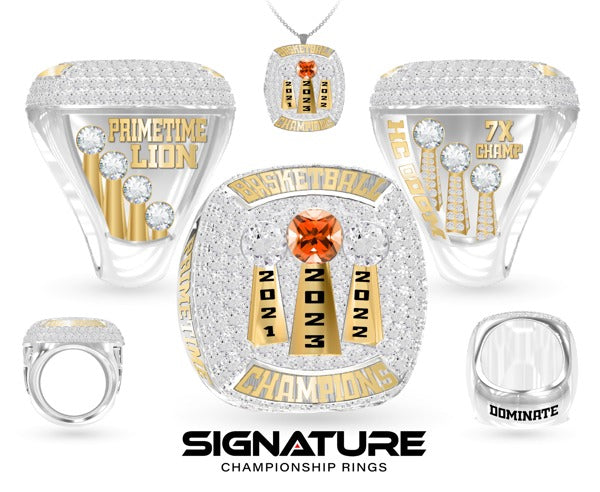 Prime Time Lions Basketball 2023 7X Championship Ring