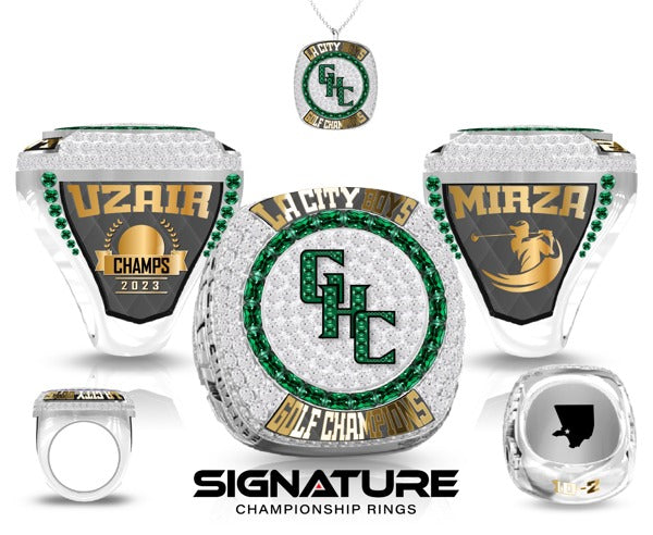 Grenada High School Men's Golf - Uzair Mirza 2023 Championship Ring