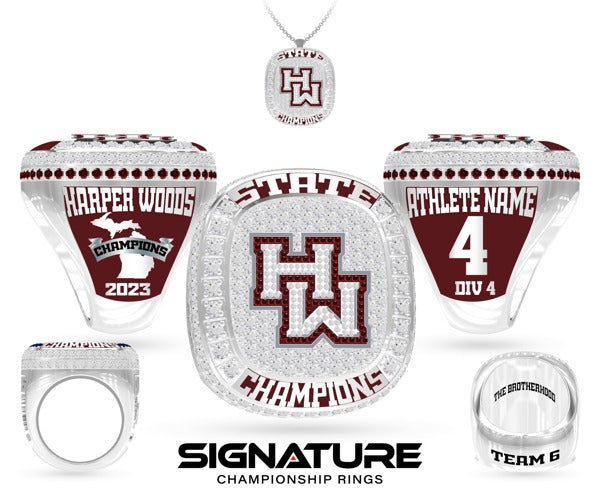 Harper Woods High School Football 2023 Championship Ring