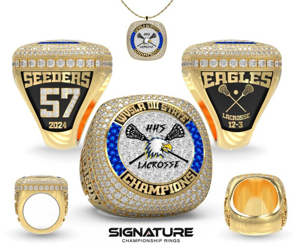 Hedgesville High School Lacrosse -Men's 2024 Championship Ring Sticks/Ball