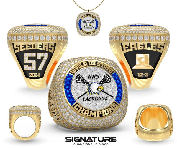 Hedgesville High School Lacrosse -Men's 2024 Championship Ring Trophy