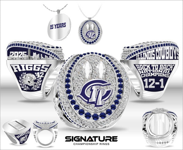 Illinois Cowboys Football 2025 Championship Ring Removable Top