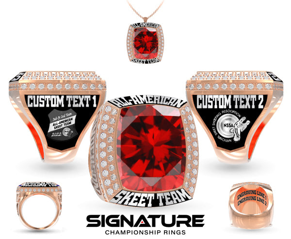National Skeet Shooting Association Rings Championship Ring - Rose gold M Ring