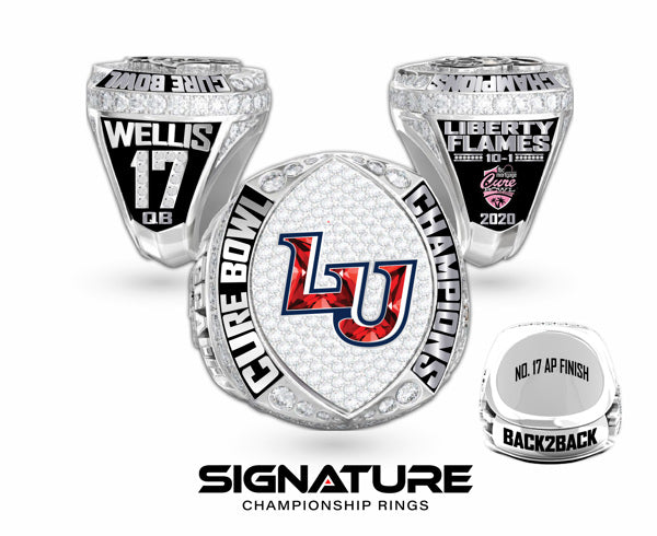 Liberty University Championship Ring-with CZ # on Side 1