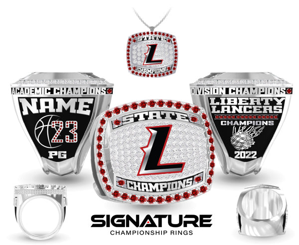 RED STONE Liberty High School Championship Ring