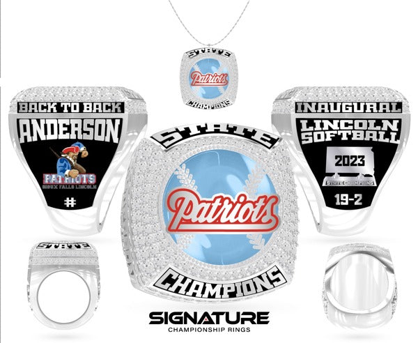 Lincoln High School Softball 2023 Championship Ring