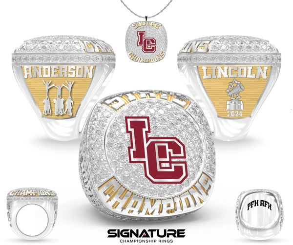 Lincoln Christian High School Cheer 2024 Championship Ring