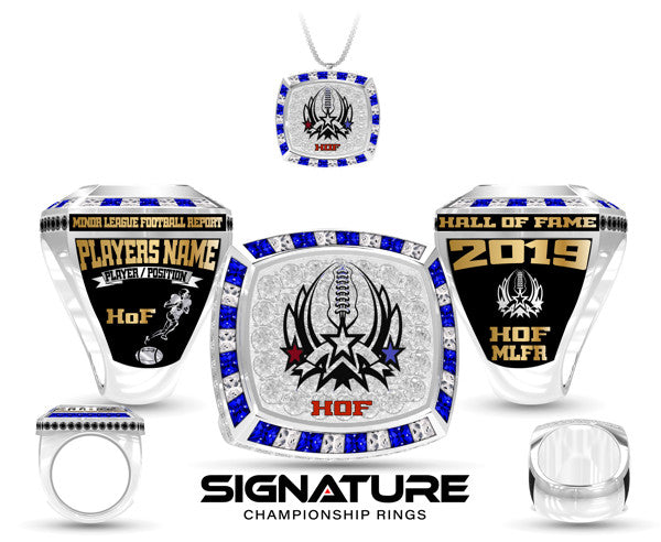 Minor League Football Hall of Fame Championship Ring-silver
