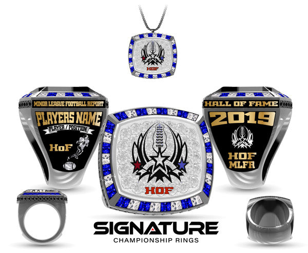 Minor League Football Hall of Fame Championship Ring-Black Cast