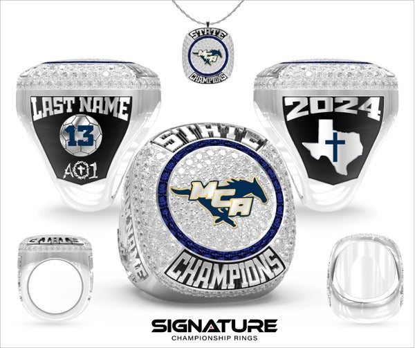 McKinney Christian Academy Soccer -Women's 2024 Championship Ring