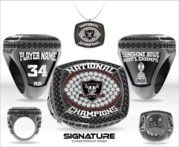 Metro Detroit Raiders National Championship Football 2020 Championship Ring