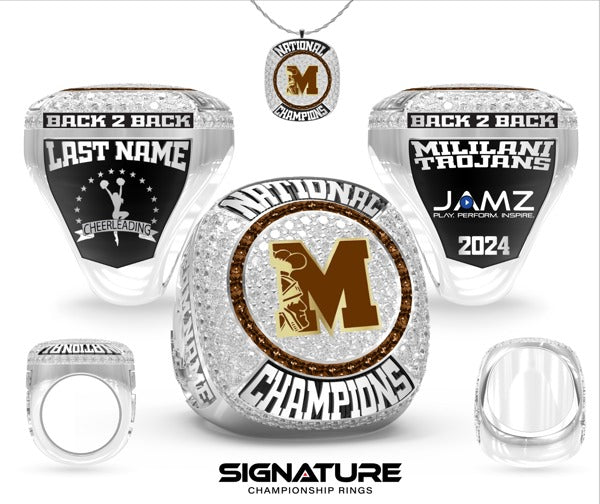 Mililani High School Cheer 2024 Championship Ring