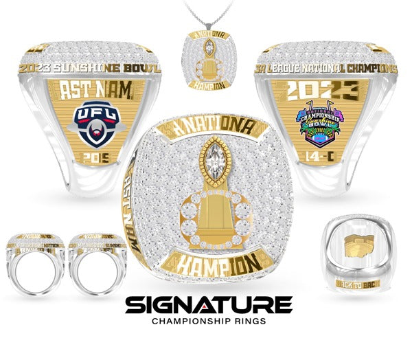The Motorcity Outlaws Football 2023 Championship Ring