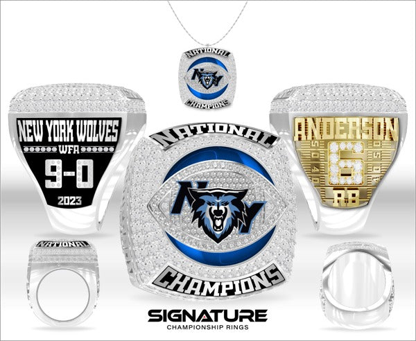 New York Wolves Football 2023 Championship Ring
