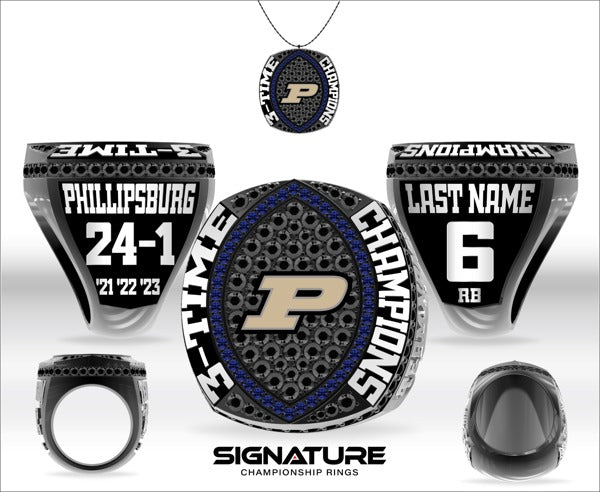 Phillipsburg Youth School Football 2023 Championship Ring