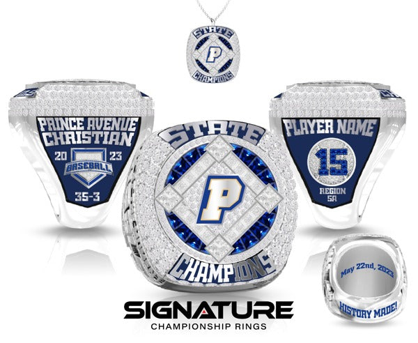 Prince Avenue Christian High School Baseball 2023 Championship Ring